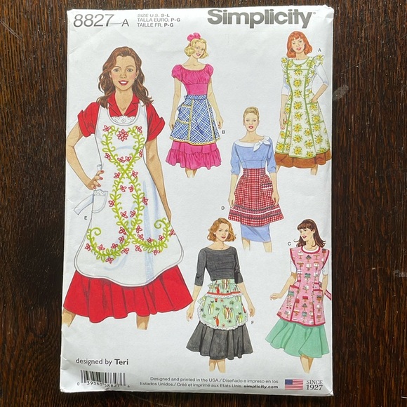 Simplicity 8827 retro 40's style apron sewing pattern - Picture 1 of 5